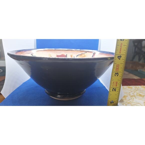 Abstract Ceramic "Makai" Bowl By Lake Havasu Artisan Linda Gromov- Excellent! - Picture 6 of 9